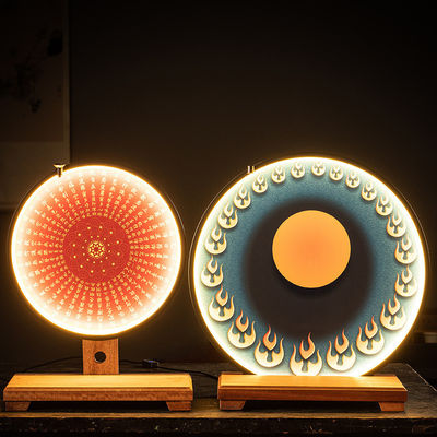 세라믹 태양 웅콩 향신료 보관기 LED 빛 검은색 가정 장식용 신화 화기