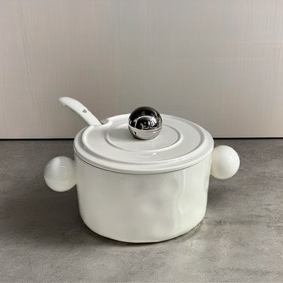 스타일리시한 1000ml 세라믹 누들 컵, 이중 손잡이와 스테인레스 스틸 뚜?? 이상적