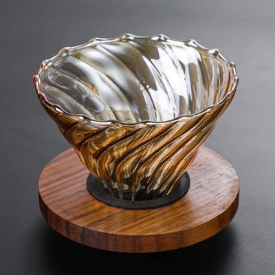 투명한 보로실리케이트 유리 커피 서버와 함께 차 인푸서와 금 구름 방울