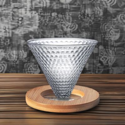 600ml 공유 물감 유리 커피 냄비 목재 손잡이 열에 저항 하 여 커피 메이커에 쏟아