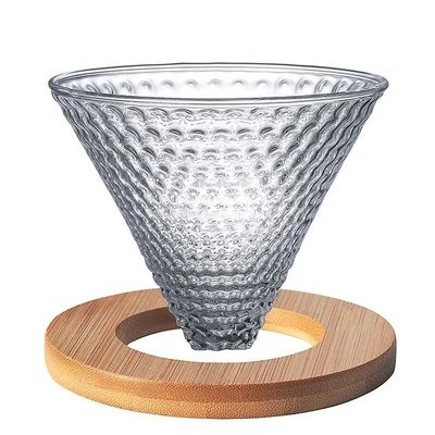 600ml 공유 물감 유리 커피 냄비 목재 손잡이 열에 저항 하 여 커피 메이커에 쏟아