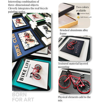 홈 오피스 호텔 장식 현대 빈티지 금속 자전거 크리스탈 벽화로 매달린 그림 어린이 방과 침실 장식 정형 전기 형식