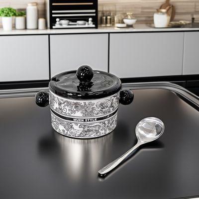 빈티지 피넬리아 꽃 세라믹 그릇 미국 스타일 및 마이크로 웨이브 식품 컨테이너