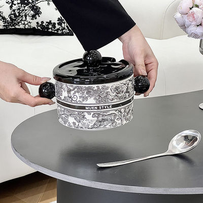 둥근 노르딕 럭셔리 세라믹 귀구리 세트 마이크로 웨이브 기능으로 비즈니스 선물 세트 인쇄 기술