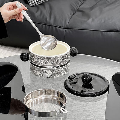 고전적인 디자인과 마이크로 웨이브를 가진 원형 세라믹 차 커피 과자 컨테이너