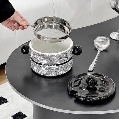 고전적인 디자인과 마이크로 웨이브를 가진 원형 세라믹 차 커피 과자 컨테이너