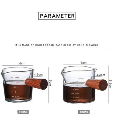 100ml 보로 실리케이트 유리 커피 측정 컵