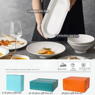 양 1 현대 가정용 노르딕 스타일 리리프 디자인 매트 글래싱 세라믹 테이블 웨어