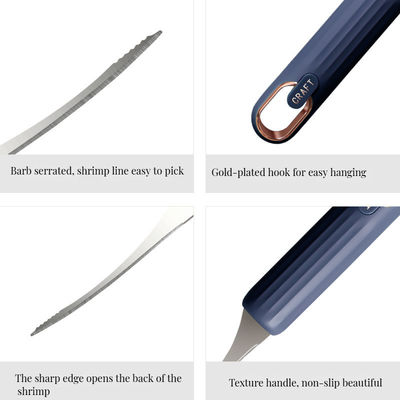 금속 Shrimp Deveiner Knife 및 해산물 조리용 생선 가루 처리 도구