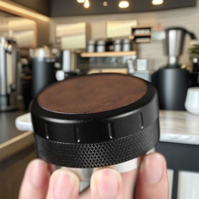 에스프레소 템퍼와 월넛 나무 핸들 스테인리스 스틸 베이스 51mm/53mm PS 플라스틱