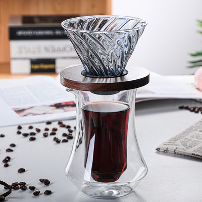 지속가능한 이중 벽 맑은 유리 완벽한 핸드 드립 커피 드립 세트 사무실 컵