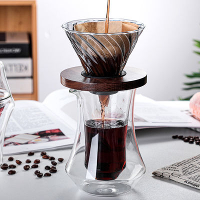 지속가능한 이중 벽 맑은 유리 완벽한 핸드 드립 커피 드립 세트 사무실 컵