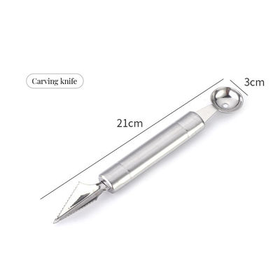 이 스테인레스 스틸 부엌용품으로 채소와 과일을 손쉽게 자르세요.