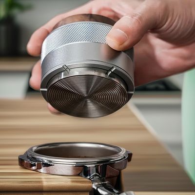 51mm 53mm 58mm 친환경 커피 레벨러 디스펜서 스테인리스 스틸 바리스타 도구 나무 덮개