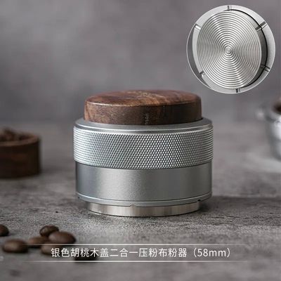 51mm 53mm 58mm 친환경 커피 레벨러 디스펜서 스테인리스 스틸 바리스타 도구 나무 덮개
