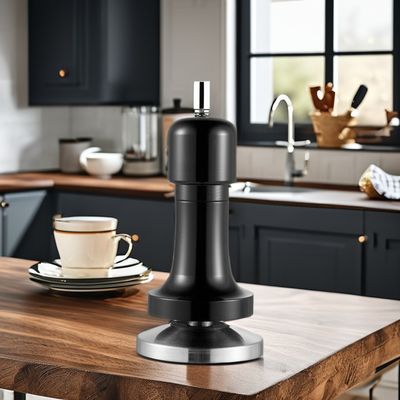 사용자 지정 로고 검은 알루미늄 핸들 바리스타 에스프레소 변조기 58mm 베이스 커피