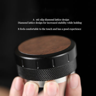 NO 2024 휴대용 에스프레소 커피 높이 조절 할 수 있는 호두 나무 스테인리스 스틸 기반 51MM 53MM 알루미늄 바리스타 도구