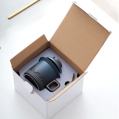 나무 손잡이 경사 가스 세라믹 컵 일본 전통 스타일 커피 차 에스프레소 우유 선물 상자 집 세트