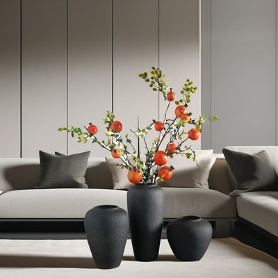 현대 노르딕 가정 장식 팜파스 풀과 자연 마른 꽃으로 세라믹 바지 세트