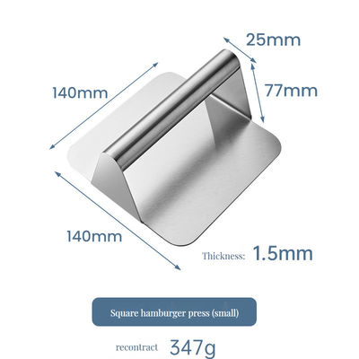 비 스틱 표면 버거 프레스 스퀘어 스테인리스 스틸 그릴 도구