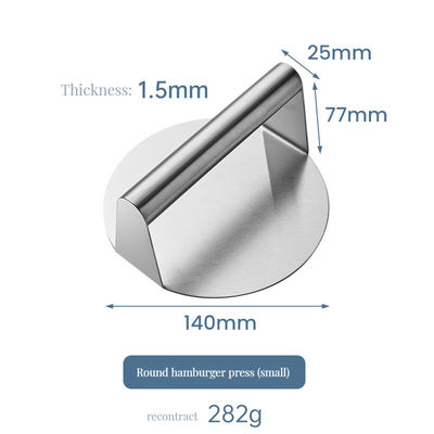 사각형 디자인 스티크 없는 스테인레스 스틸 버거 프레스 간편한 굽기 천 도구/프론