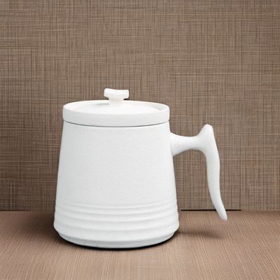 클래식 하얀 포르셀린 디자인 900cc 세라믹 차 냄비와 커피 컵 세트 250ml
