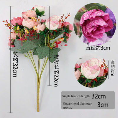 화이트 다이아몬드 장미 가을 꽃다발 결혼식 집 및 어머니 날 실크 장식