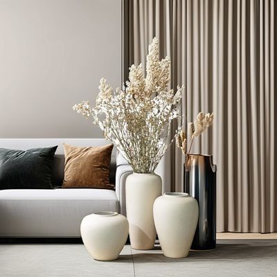 특별한 모양의 기하학적 꽃 배열을 위한 현대 시대의 수식 세라믹 꽃병