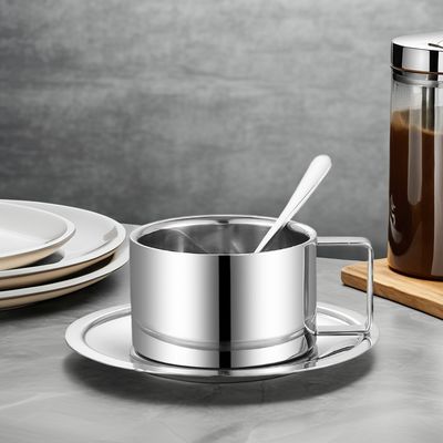 304 스테인리스 스틸 컵 트레이 내구성 세라믹 커피 머그 집합 사무실 및 일상