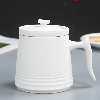 900cc 세라믹 차 냄비 세트 커피 컵 및 접시 간단한 흰색 포르셀린 디자인