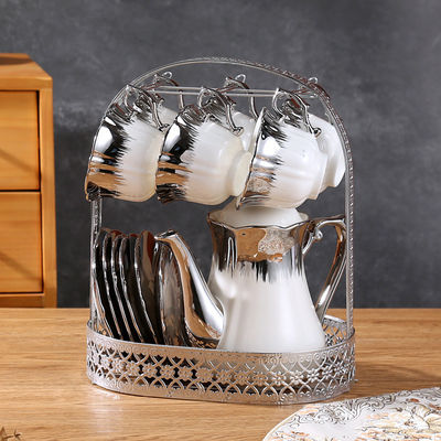 럭셔리 포르셀린 차 냄비 커피 컵 및 접시와 함께 지속 가능한 빈티지 차 세트