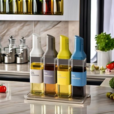 현대 부엌 유리 오일 잔을 위한 누출 방지 식초 병과 소야 소스 분배 세트