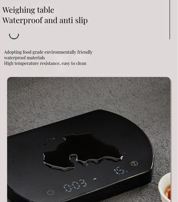 대나무 디지털 커피 스케일 3kg/0.1g 재충전 타이머 ABS 실리콘 기반 차 도구