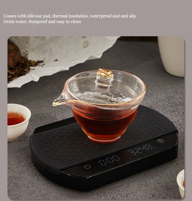 대나무 디지털 커피 스케일 3kg/0.1g 재충전 타이머 ABS 실리콘 기반 차 도구