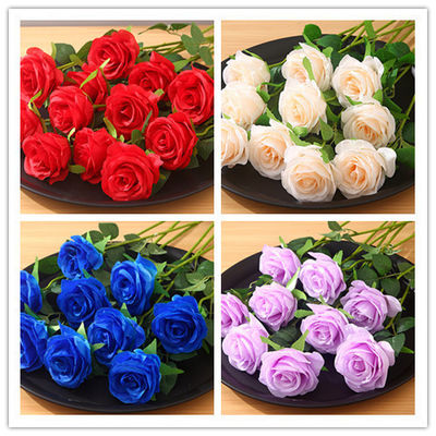 결혼식 및 어머니 날 장식용 9 머리 먼지 장미 인공 실크 꽃