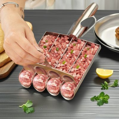 방추 생선 공 제작 세트 및 비 스틱 수동 스푼으로 가정에서 노력 없이 요리