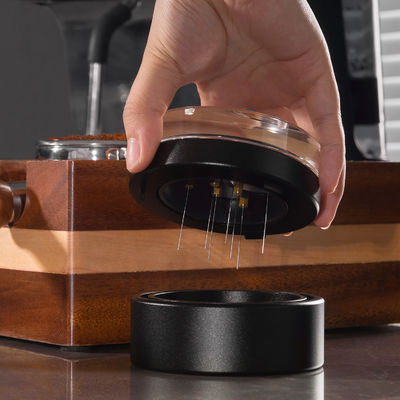 검은색 7개의 바늘 0.4mm WDT 에스프레소 커피 배급 도구 차 커피 바늘 배급 도구 WDT 도구