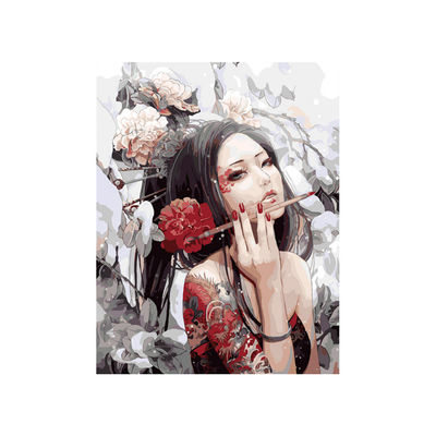 소녀의 숫자 그림 DIY 초상화 키트 손으로 칠한 오일 아트 캔버스 클래식 스타일의 가정 장식