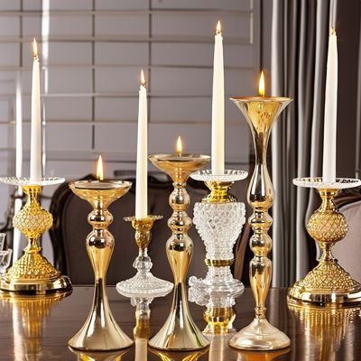 로맨틱 골드 금속 수녀 촛불 들고 결혼식 중앙 조각 테이블 장식