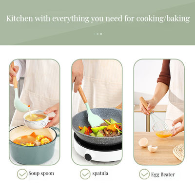 요리 도구 부엌 스파툴라 가구 목재 손잡이가있는 세트 지속 가능하고 내구성