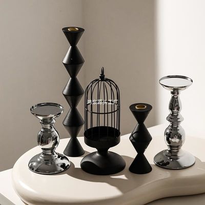 결혼식 금속 촛불 들고 등불 촛불 병 낮은 촛불 들고 중앙 조각