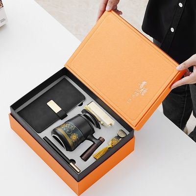 세라믹 포르셀라인 커피컵 주문 로고 선물 세트 펜과 함께 차 세트 노트북 디자인 스타일