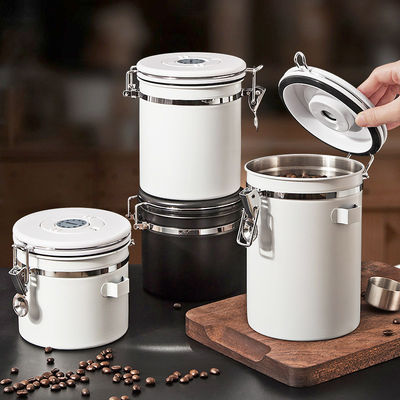 사용자 지정 로고와 함께 다기능 스테인리스 스틸 커피 콩 저장 컨테이너 1500ml