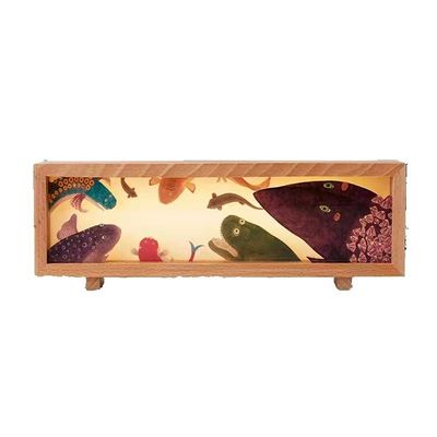 재충전 가능한 야간 조명과 캔버스 기반을 가진 오리지널 모던 스노우 마운틴 데스크톱 램프