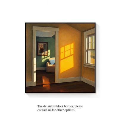 우아한 노르딕 아트 데코 캔버스 인쇄 '태양 창문' 거실 벽장 장식