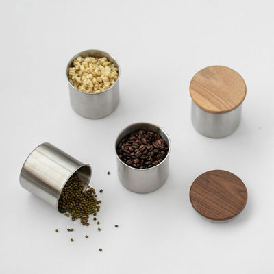 현대식 스테인레스 스틸 커피 캔스터가 필요