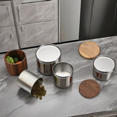 현대식 스테인레스 스틸 커피 캔스터가 필요