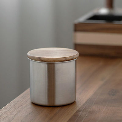 11/12/13/14cm 사이즈 현대 디자인 스테인리스 스틸 진공 저장 용기 커피 콩 차 곡물 목 뚜??