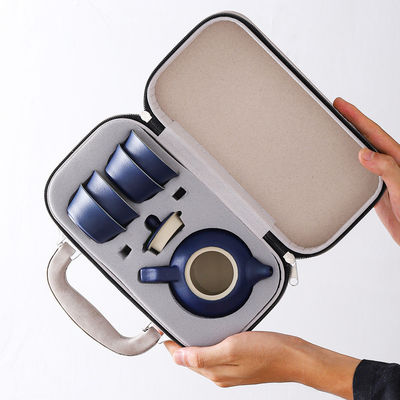 사용자 지정 로고 세라믹 도자기 여행 차 세트 재사용 트레이와 차잔 200ml 용량