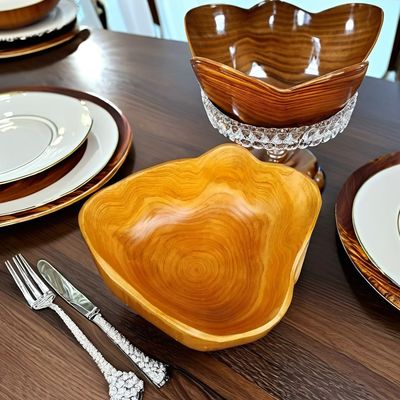 15-45CM 가공 목조 그릇 가정 장식 식탁 사용자 지정 로고 허용